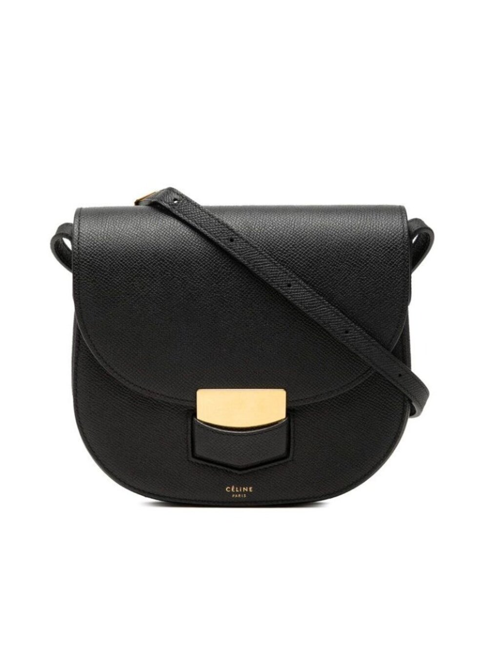 Celine Trotter Crossbody Shoulder Bag Black Leather